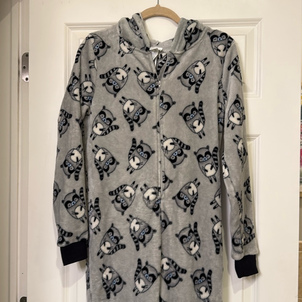 Forever 21 Adult Polar Fleece Raccoon Onesie
